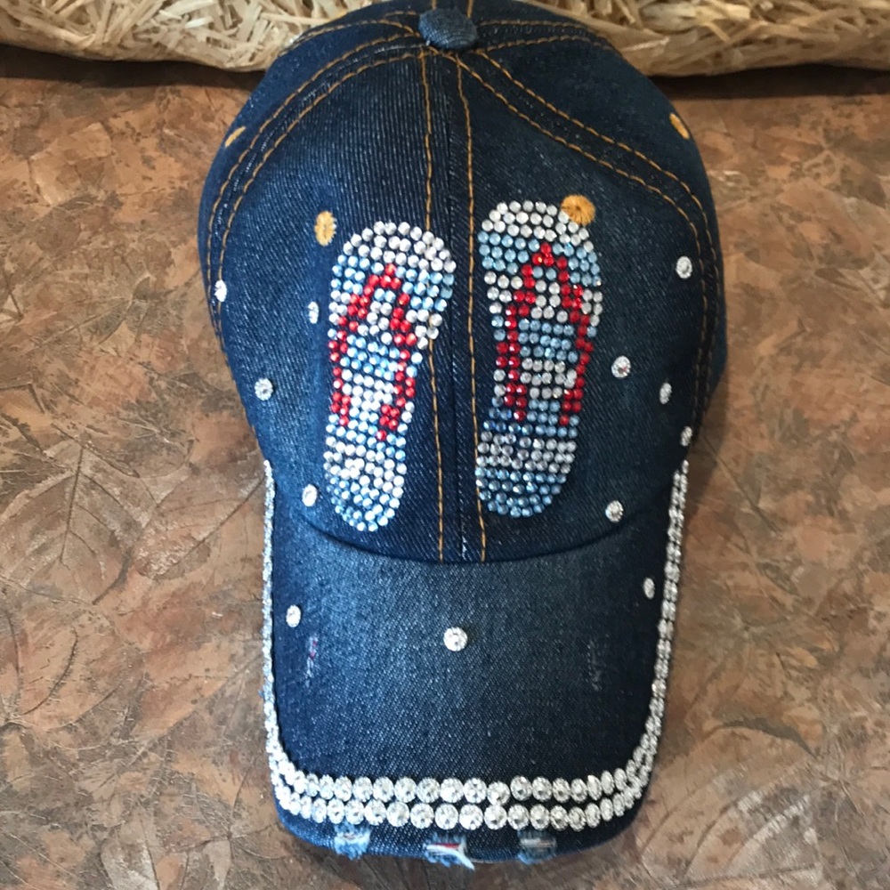 Adorable 🥰 denim bling baseball hat